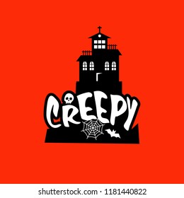 Creepy typography design card vector 