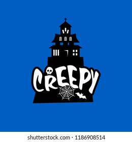 Creepy typography design card vector 