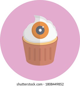 creepy vector flat color icon 