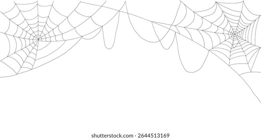 Creepy vector spiderweb corners black cobweb silhouette design elements for Halloween
