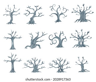 Creepy wood color illustration. Deformed illustration.