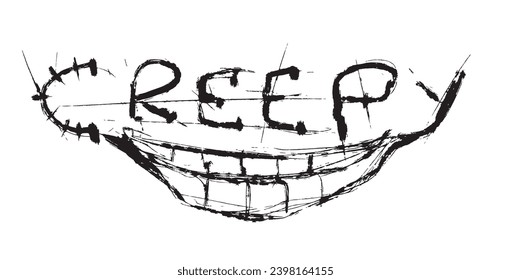 Creepe Word Concept Art Vector in Schwarz