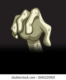Creepy zombie claw isolated illustration