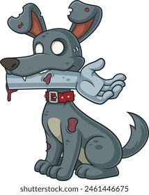 Creepy zombie dog vector illustration