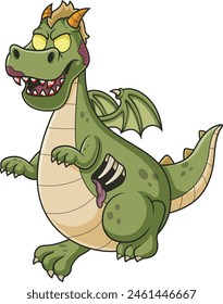 Creepy zombie dragon vector illustration