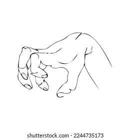 Creepy zombie hand. Hand gesture. Vector palm. Human hand silhouette.