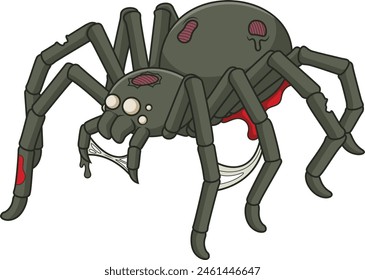 Creepy zombie spider vector illustration