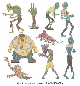 Creepy Zombies Outlined Drawings