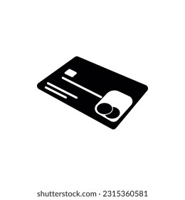 creidt card silhouette style icon of money financial item banking commerce market payment buy currency accounting and invest theme Vector illustration
