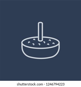 Crema Catalana icon. Crema Catalana linear design concept from Spanish Food collection. Simple element vector illustration on dark blue background.