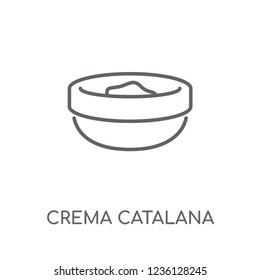 Crema Catalana linear icon. Modern outline Crema Catalana logo concept on white background from Culture collection. Suitable for use on web apps, mobile apps and print media.