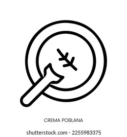 crema poblana icon. Line Art Style Design Isolated On White Background