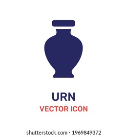 Cremation ash urn vector icon