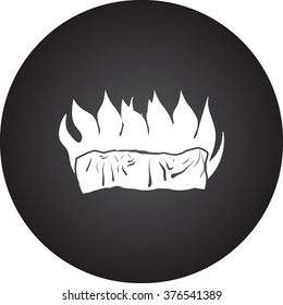 Cremation dead body simple icon on colorful round background