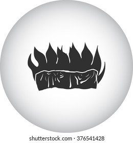 Cremation dead body simple icon on colorful round background
