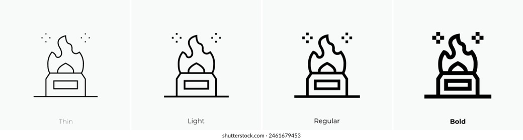 cremation icon. Thin, Light Regular And Bold style design isolated on white background