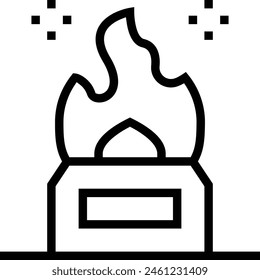 cremation icon. Thin linear style design isolated on white background