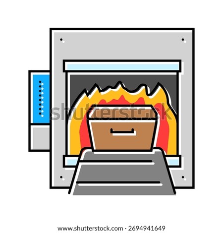 cremation mortality color icon vector. cremation mortality sign. isolated symbol illustration