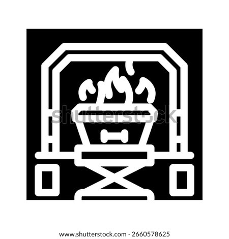 cremation mortality glyph icon vector. cremation mortality sign. isolated symbol illustration