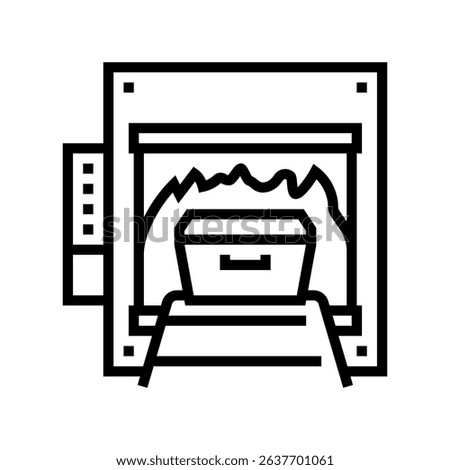 cremation mortality line icon vector. cremation mortality sign. isolated contour symbol black illustration
