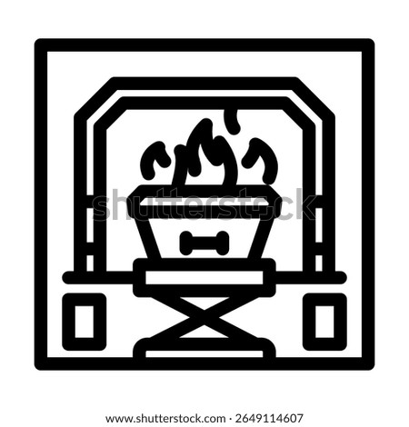 cremation mortality line icon vector. cremation mortality sign. isolated contour symbol black illustration