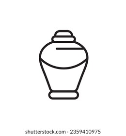 Cremation urn of ashes line icon, Funeral urn outline vector icon. flat illustration on white background..eps