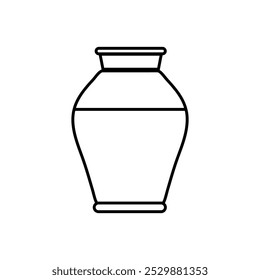 Cremation urn of ashes line icon. simple flat black trendy style illustration for web and app..eps