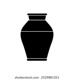 Cremation urn of ashes vector icon, simple flat black trendy style illustration for web and app..eps