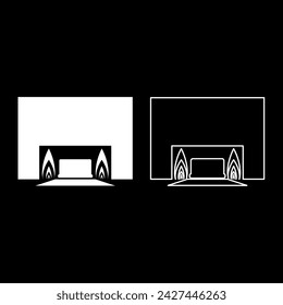 Crematorium cremation process of cremation crematory equipment set icon white color vector illustration image solid fill outline contour line thin flat style