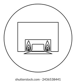Crematorium cremation process of cremation crematory equipment icon in circle round black color vector illustration image outline contour line thin style