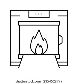 crematorium equipment line icon vector. crematorium equipment sign. isolated contour symbol black illustration