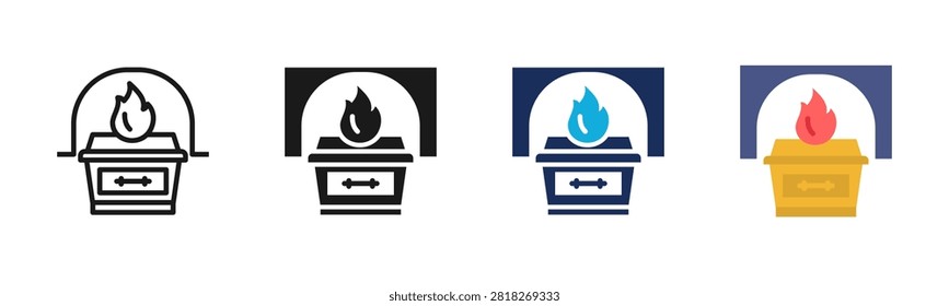 Crematorium icon set multiple style collection