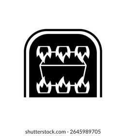 Crematorium sign. Burning a coffin is a symbol of burial.