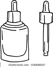 Creme bottle. Makeup hand-drawn doodle vector illustration