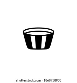 creme brulee, dessert icon symbol in solid black flat shape glyph icon, isolated on white background