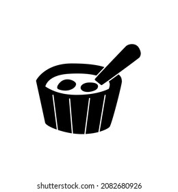 creme brulee, dessert icon symbol in solid black flat shape glyph icon, isolated on white background