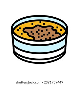 creme brulee french cuisine color icon vector. creme brulee french cuisine sign. isolated symbol illustration