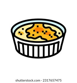 Creme brulee süße Lebensmittel Farbe Symbol Vektorgrafik. creme brulee süße Nahrung Schild. einzelne Symbolillustration