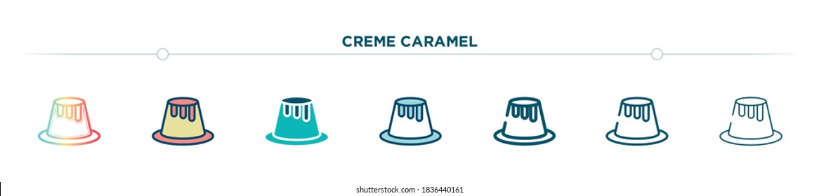 creme caramel icon designed in gradient, filled, two color, thin line and outline style. vector illustration of creme caramel vector icons. can be used for mobile, ui, web
