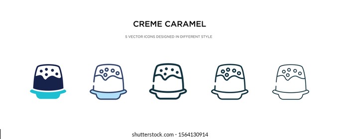 creme caramel icon in different style vector illustration. two colored and black creme caramel vector icons designed in filled, outline, line and stroke style can be used for web, mobile, ui