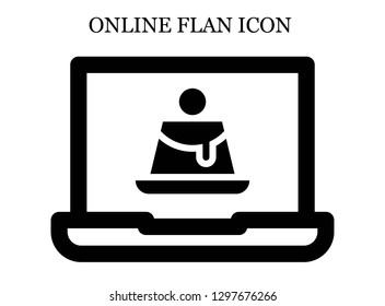 Creme caramel search icon. Editable Creme caramel search icon for web or mobile.