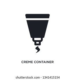 creme container black isolated icon. simple element illustration from woman clothing concept icons. creme container black editable logo sign symbol design on white background. can be use for web and