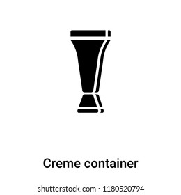 Creme container black icon  vector isolated on white background, logo concept of Creme container black  sign on transparent background, filled black symbol