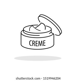 Creme icon in trendy flat style. Cosmetic beauty creme symbol for your web site design, logo, app, UI Vector EPS 10. - 