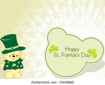 creme shamrock background with leprechaun