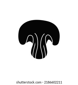 Cremini-Symbol auf schwarz-weißem Hintergrund, gefüllt