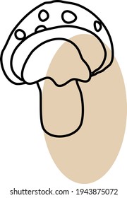 Cremini mushroom, illustration, vector on a white background