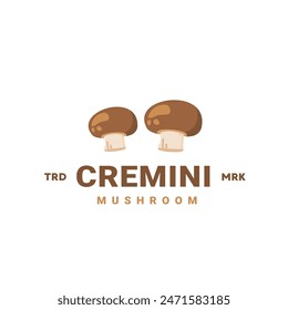 Cremini mushroom logo illustration suitable for vegetable shops and gardens