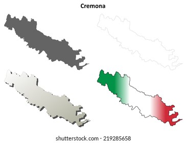Cremona blank detailed outline map set