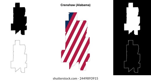 Crenshaw County (Alabama) outline map set
